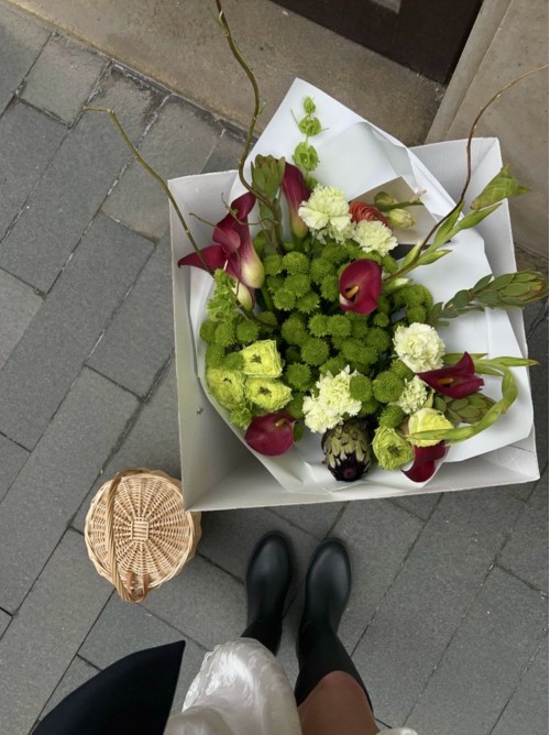 Букет цветов «berezhno» с винными каллами