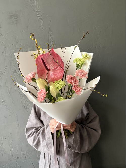 Интерьерный букет с антуриумом