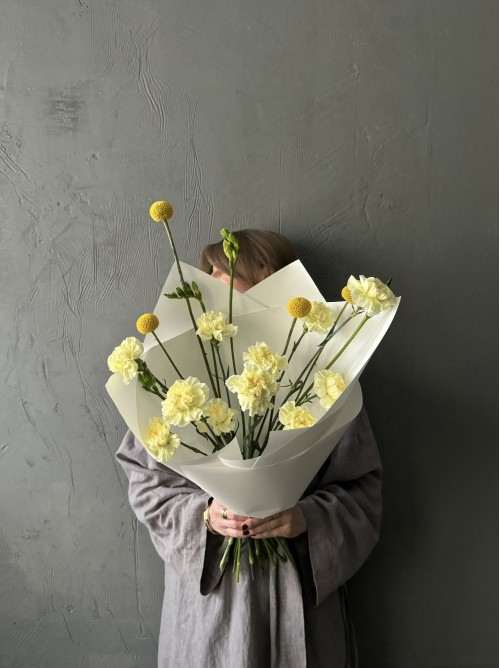 Лимонный букет диантусов