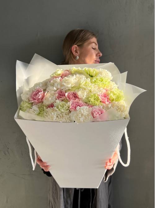 Букет микс из диантусов «Нежное облако»