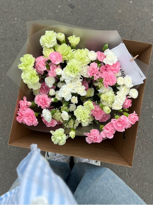 Микс гвоздик в букете «COLOR»