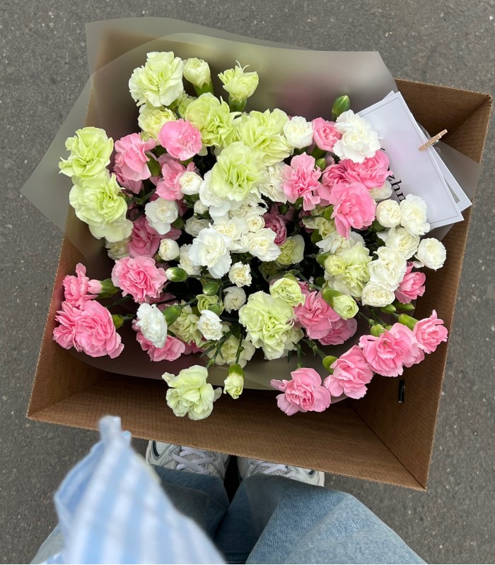 Микс гвоздик в букете «COLOR»