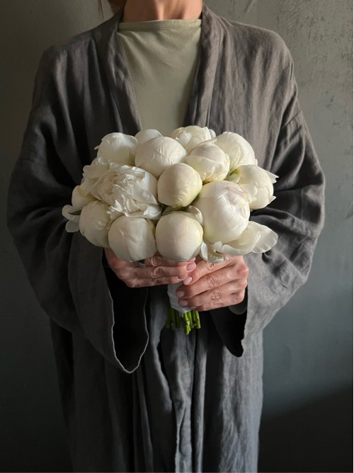 Букет невесты №1 Белые пионы