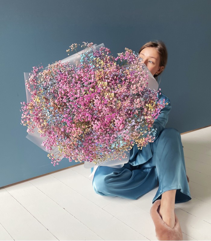 «ОХАПКА COLOR» из 25 радужных гипсофил