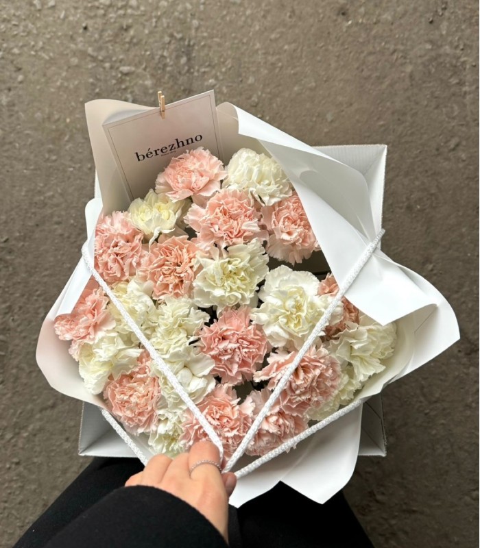 Нежный букет из 25 диантусов