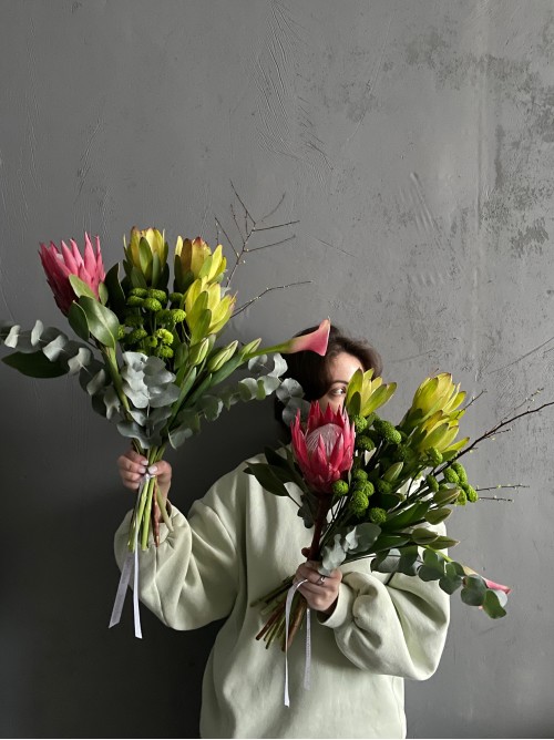 Фирменный зеленый букет «berezhno»